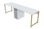 Nordure Twin Study Desk Blanco y Dorado